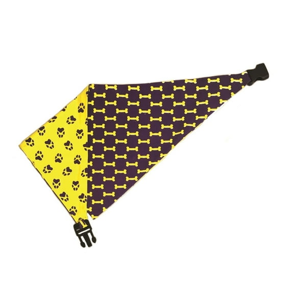 Yellow Purple Reversible Dog Bandana by Uptown Pups