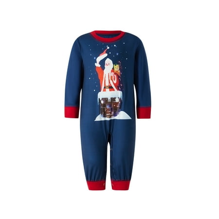 

Mxiqqpltky Christmas Parent-child Pajamas Outfit Santa Claus Plaid Sleepwear Jumpsuit for Mom Dad Baby