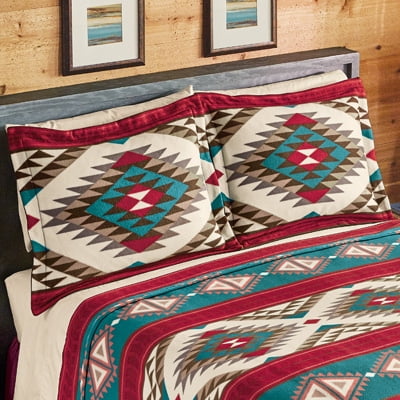 Aztec Design - Collections Etc Aztec Fleece Southwest Design Theme Bedding Pillow Sham