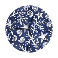 thumbnail image 1 of Reloj de pared con diseño de conchas blancas, corales y estrellas de mar en azul, silencioso, de 10 pulgadas, estilo rústico retro, decorativo para sala de estar, cocina, hogar, baño y dormitorio, 1 of 7