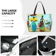 thumbnail image 4 of Ratiio African Women Print Large Capacity Beach Travel Bag, Polyester Waterproof Tote Bag with Zipper for Vacation and Daily Use, 4 of 6