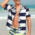 thumbnail image 7 of Honeii Anchors Print Men’s Hawaiian Shirt,Classic Button-Down Short Sleeve Shirt, for Beach, Vacation, and Outdoor Activities,X-Large, 7 of 7