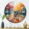 thumbnail image 1 of Designart Horloge Murale Surdimensionnée "Bicycle Joyeux Rouleaux Peinture II" Transport, 1 of 6