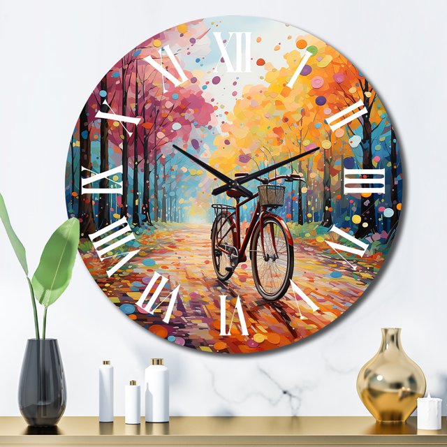 Designart Horloge Murale Surdimensionnée "Bicycle Joyeux Rouleaux Peinture II" Transport