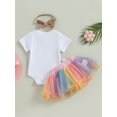thumbnail image 4 of 1st Birthday Baby Girl Clothes Sets Newborn Infant One Donuts Ice Cream Romper Tulle Skrits Headband Outfits, 4 of 8