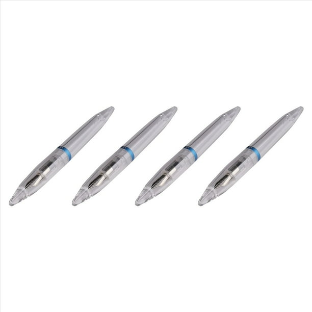 4X Pluma EstilográFica de Punta de 0,5 mm con Cuentagotas Plumas Transparentes de Alta Capacidad Suministros Escolares de Oficina para Estudiantes Escritura Regalos PapeleríA Azul