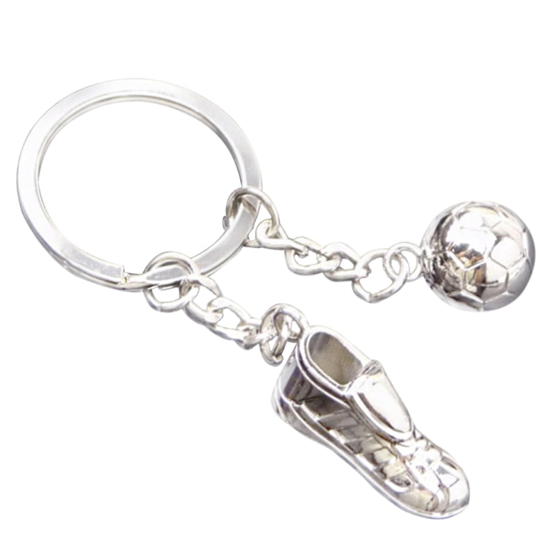 Unique Soccer Shoes Football Ball Stainless Steel Metal Keychain Key Chain Ring 