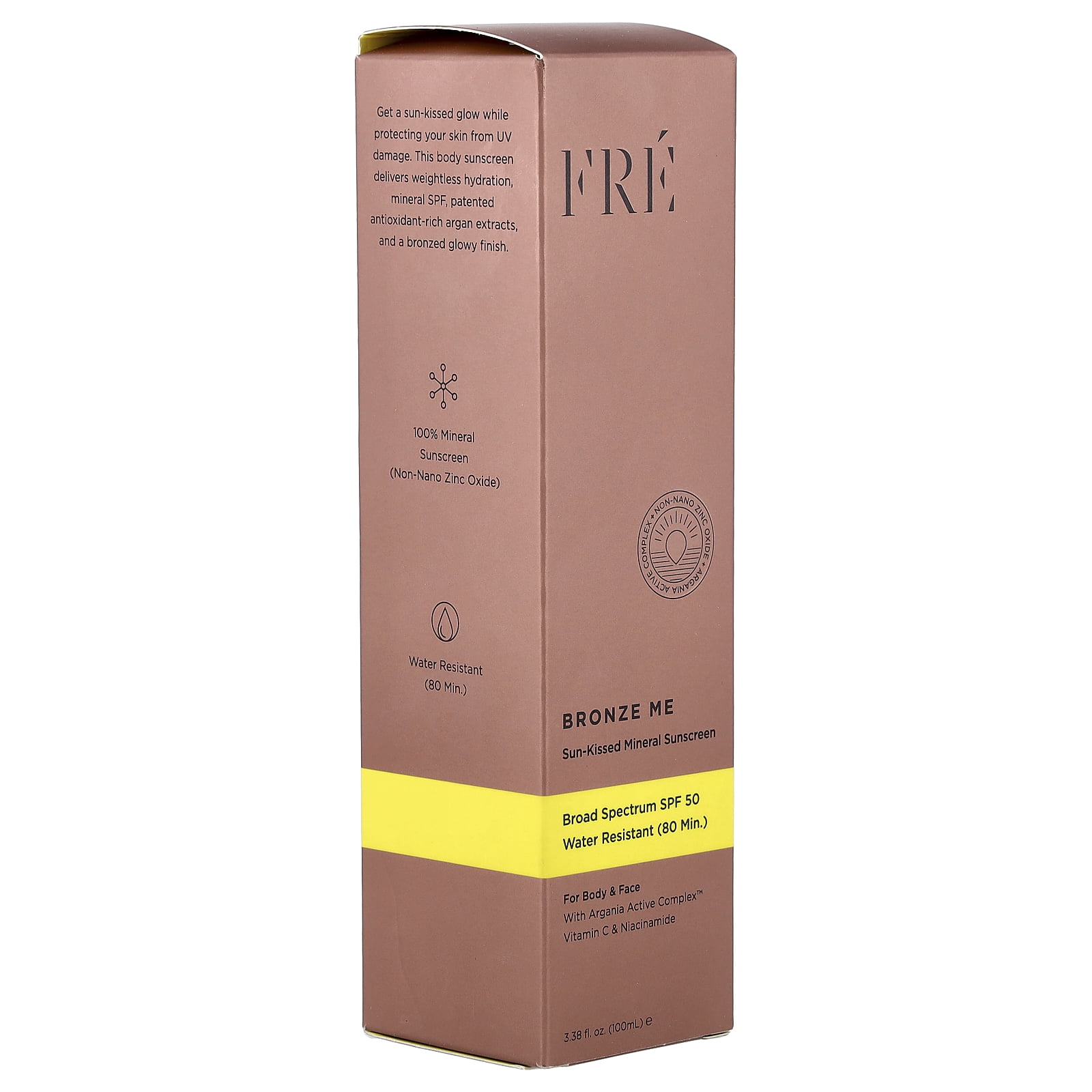 Fre Bronze Me, Sun-Kissed Mineral Sunscreen, SPF 50, 3.38 fl oz (100 ml)