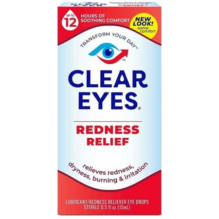 Clear Eyes Redness Relief Eye Drops, Soothes & Moisturizes, 0.5 fl. Oz.