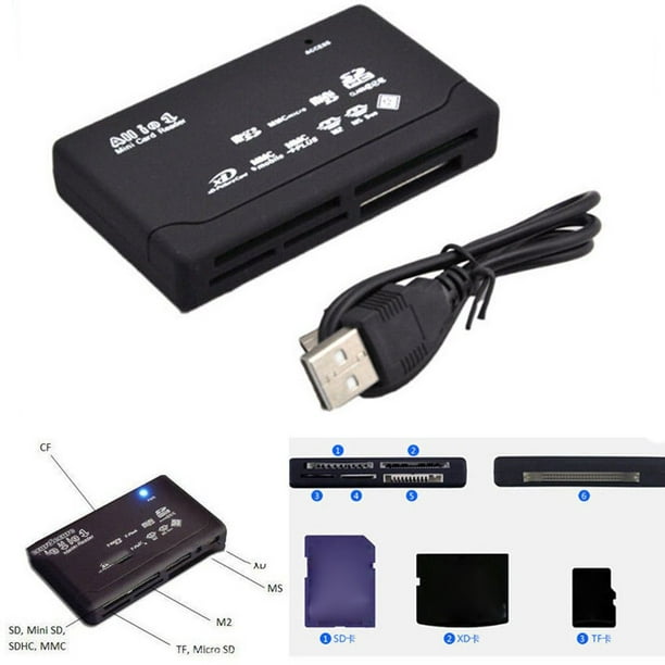All in One Lecteur carte mémoires Adaptateur USB ext.Carte SD SDHC M2 MMC  XD CF