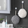 thumbnail image 5 of Hand Towel Ball Hanging Hand Towel for Kitchen and Bathroom Super Absorbent Chenille Microfiber Quick Dry Soft Thickened Decorative Round Towel with Hanging Loop Blue Blue, 5 of 8