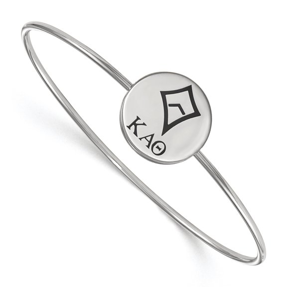 Sterling Silver Official Licensed Greek Sororities 7in Kappa Alpha Theta (???) Enameled Slip-on Bangle