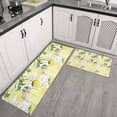 thumbnail image 3 of Lemon Juice Rugs and Mats Non Skid Washable Absorbent Microfiber Soft Kitchen Mat for Floor Set Of 2 Decor Stain Resistant 17"x47"+17"x30", 3 of 7