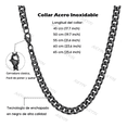 thumbnail image 3 of Collar Cadena Estilo Cubano Unisex Acero Inoxidable  Negro, 3 of 4