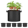 thumbnail image 1 of Bolsas para cultivo de plantas HealSmart de 5 galones, paquete de 5 con asas, negras, 1 of 6