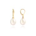 thumbnail image 1 of Pendientes POTESSA con perla de concha blanca escogida a mano, chapados en oro de 18 quilates, 1 of 6