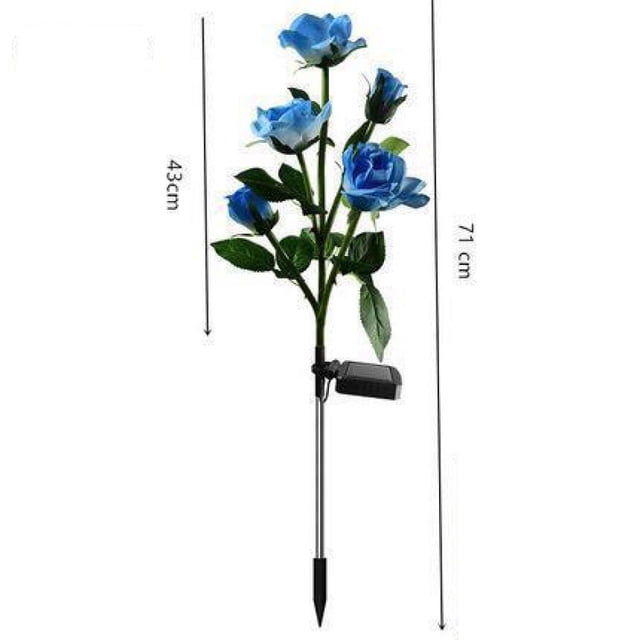 Lámpara solar Laklulu para decoración de jardín con 5 luces LED de rosas