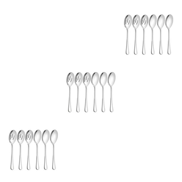 Inteprter Juego de cubiertos de acero inoxidable ligeros y portátiles de 6 unids/set para cenar fácilmente con cuchara para llevar plata Type1 NO1