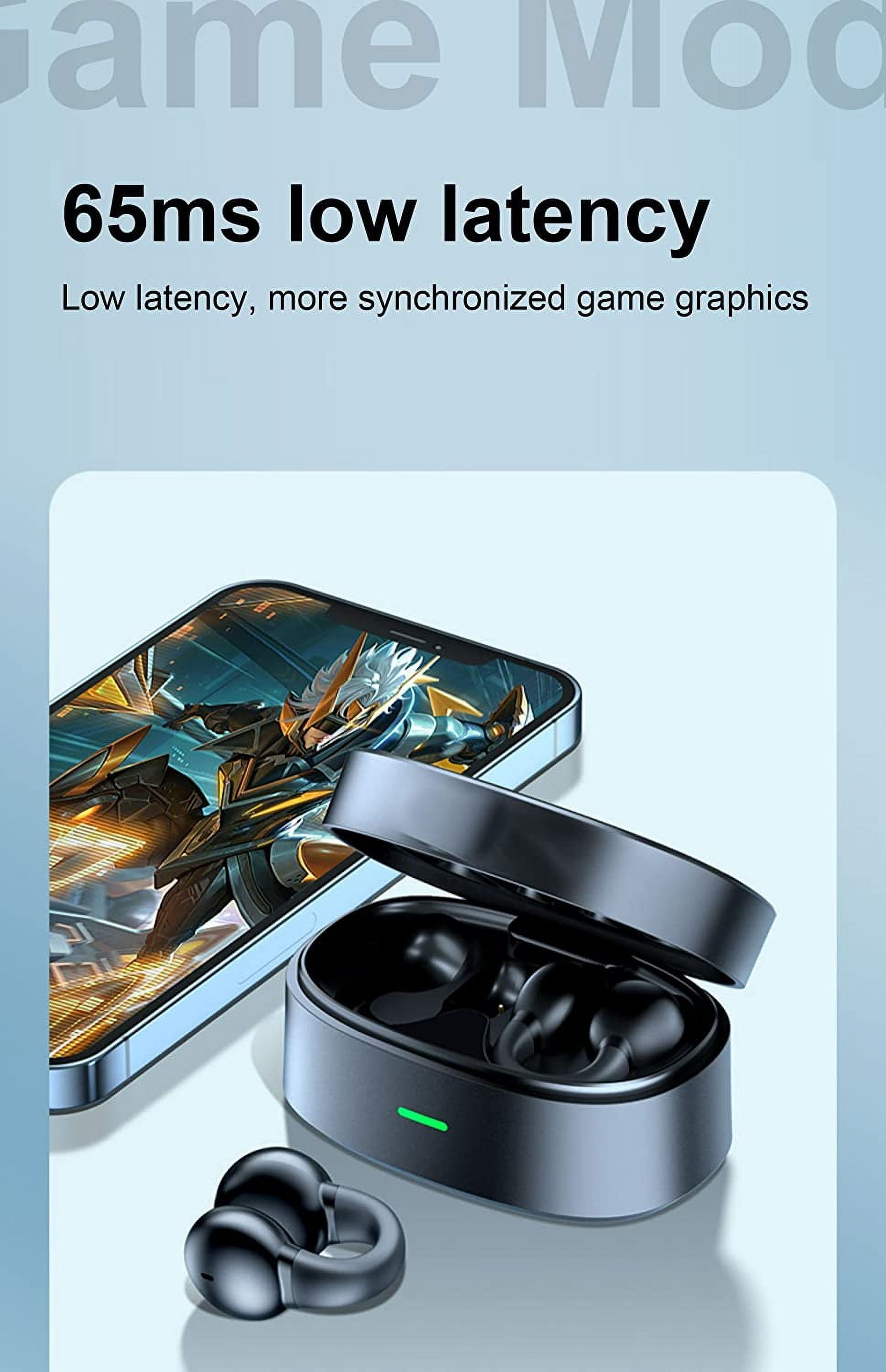 Wireless Ear-Clip TWS Earphones Bluetooth Earbuds for Samsung Galaxy S25/Edge/Plus/Ultra - Bone Conduction Headphones True Stereo Charging Case Hands-free Mic Headset