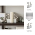 thumbnail image 5 of Decorative Metal Musicians on Marble Base Bookends - Artistic Bookshelf Decor or Book Accessories for Home Library - Contemporary Book Ends for Office Accent or Desk Decor - Set of 2, 8", Silver, 5 of 12