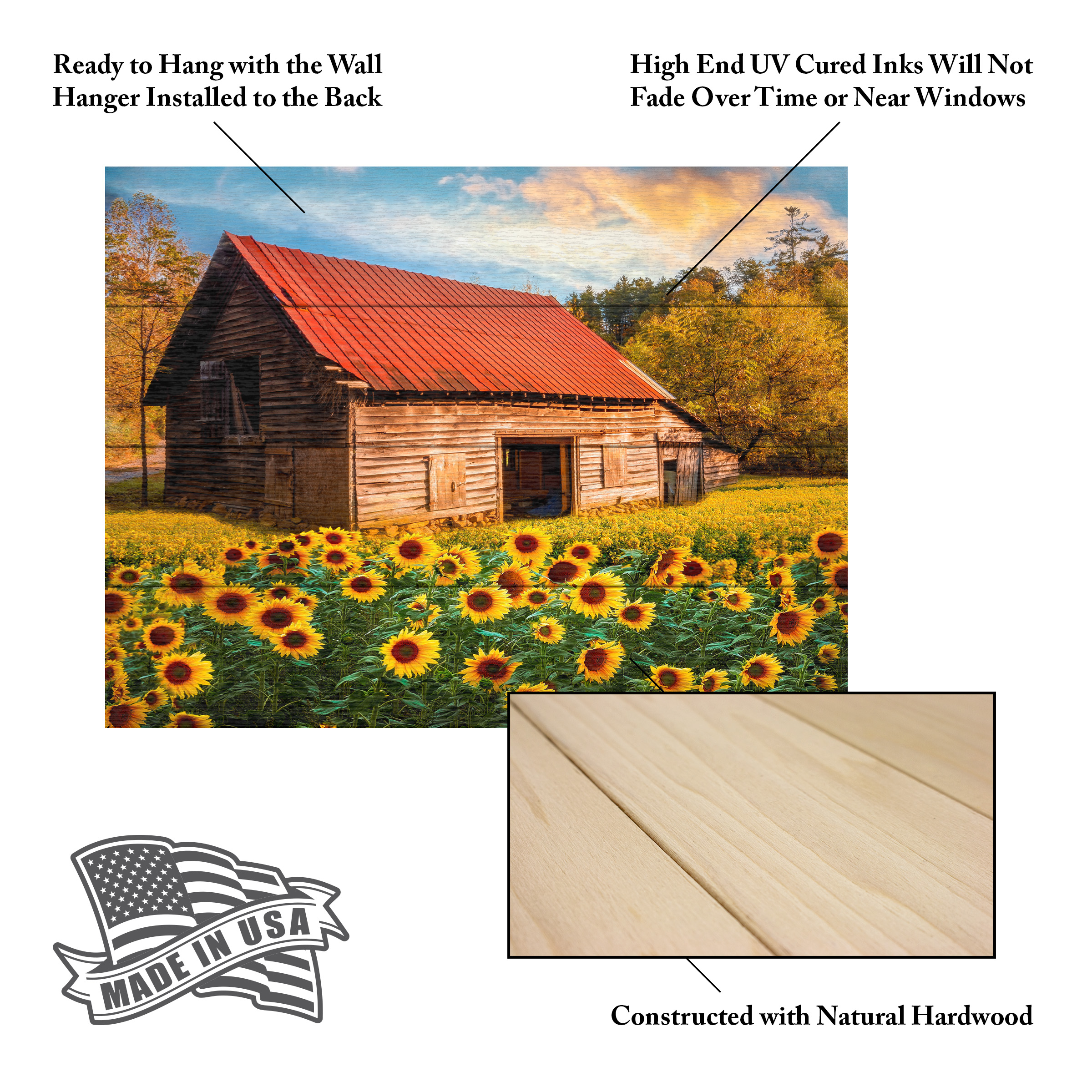 Celebrate Life Gallery 'Red Roof On A Country Lane' Wood Slat Art 12x16