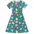 thumbnail image 5 of Hrsba Kids Summer Dress,Casual Dress for Girls,Toddler Kids Girls Print Short Sleeve Stretchy Dress A Line Dress, 5 of 5