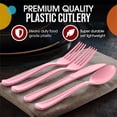 thumbnail image 2 of Exquisite Heavyweight Pink Plastic Forks, Spoons & Knives Assortment, Medium Size, 24 Count, 2 of 6