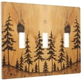 thumbnail image 2 of Sunyuer Pine Tree Wood Decorative Wall Plate, 3 Gang Triple Toggle Outlet Cover Decorative Switch Plate for Kitchen Bathroom Bedroom, Mid Size 4.5x6.38 Inch, 2 of 7
