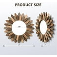 thumbnail image 6 of Boho Wall Decor Mirror 2 Pack 12 inch Rustic Wood Decorative Mirror for Room Decor Rustic Farmhouse Wall Decor for Bedroom Bathroom Living Room Entryway Tril Color, 6 of 9