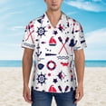 thumbnail image 2 of Disketp Hawaiian Shirts For Men,Sailing Marine Travel Print Mens Casual Short Sleeve Button Down Shirts Beach Shirt, 2 of 7