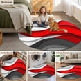 thumbnail image 5 of Round Rugs 6Ft, Red Black Ombre Round Area Rug Washable Indoor Throw Carpet, Modern Abstract Aesthetics Geometric Moire Soft Non Slip Circle Rug for Office Cabinet Home Decor Aesthetic, 5 of 8