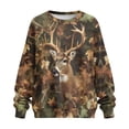 thumbnail image 4 of Yuyamidu Womens Deer Camo Hoodies Long Sleeve Casual Winter Fashion Tops, Size M, 4 of 7