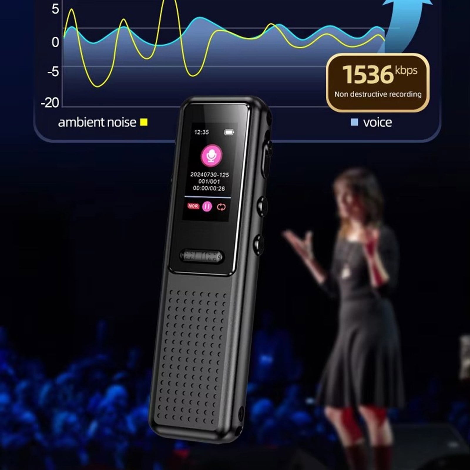 ZD39 Auditory Recorder High Capacity Voice Recorder Featuring Password Protect And Appointment Recording