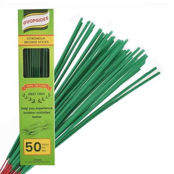 GVOPGIDES Citronella Incense Sticks 50 Sticks Made with Natural Plant-Based Ingredients Citronella Oil Lemongrass Oil Rosemary Oil
