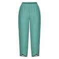 thumbnail image 3 of Zuesphe Womens Pants Petite Cotton Capri Pants for Women Elastic Waist Flowy Pants for Women Work Womens Cargo Pants Trendy, 3 of 4