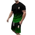 thumbnail image 1 of toraway Costumes pour Hommes 2 Pcs Mode Costume d'Athlétisme pour Hommes Grande Taille Manches Courtes Col Rond Ensemble de Sport Décontracté Petit Imprimé Noix de Coco TTTG, 1 of 4