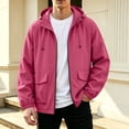 thumbnail image 2 of Stamzod Mens Rain Jackets Waterproof with Hood Outdoor Hiking Windbreaker Jacket Lightweight Rain Coats for Men Hot Pink-3 XXL, 2 of 6