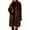 Coffee, variant on Women's Mid-Length Double Faced Plush Coat, Longline Fleece Outerwear, Oversized Open Front Jacket, Soft Winter Coat, Cozy Plush Topcoat, Fall and Winter Luxury Style Black M