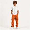 thumbnail image 5 of Nskgu Boys Cargo Pants Cotton Baggy Chino Straight Leg Trousers Elastic Waist Multi Pocket Joggers Casual Back To School Hiking Pants For Kids & Teens 5-15 Years, 5 of 9