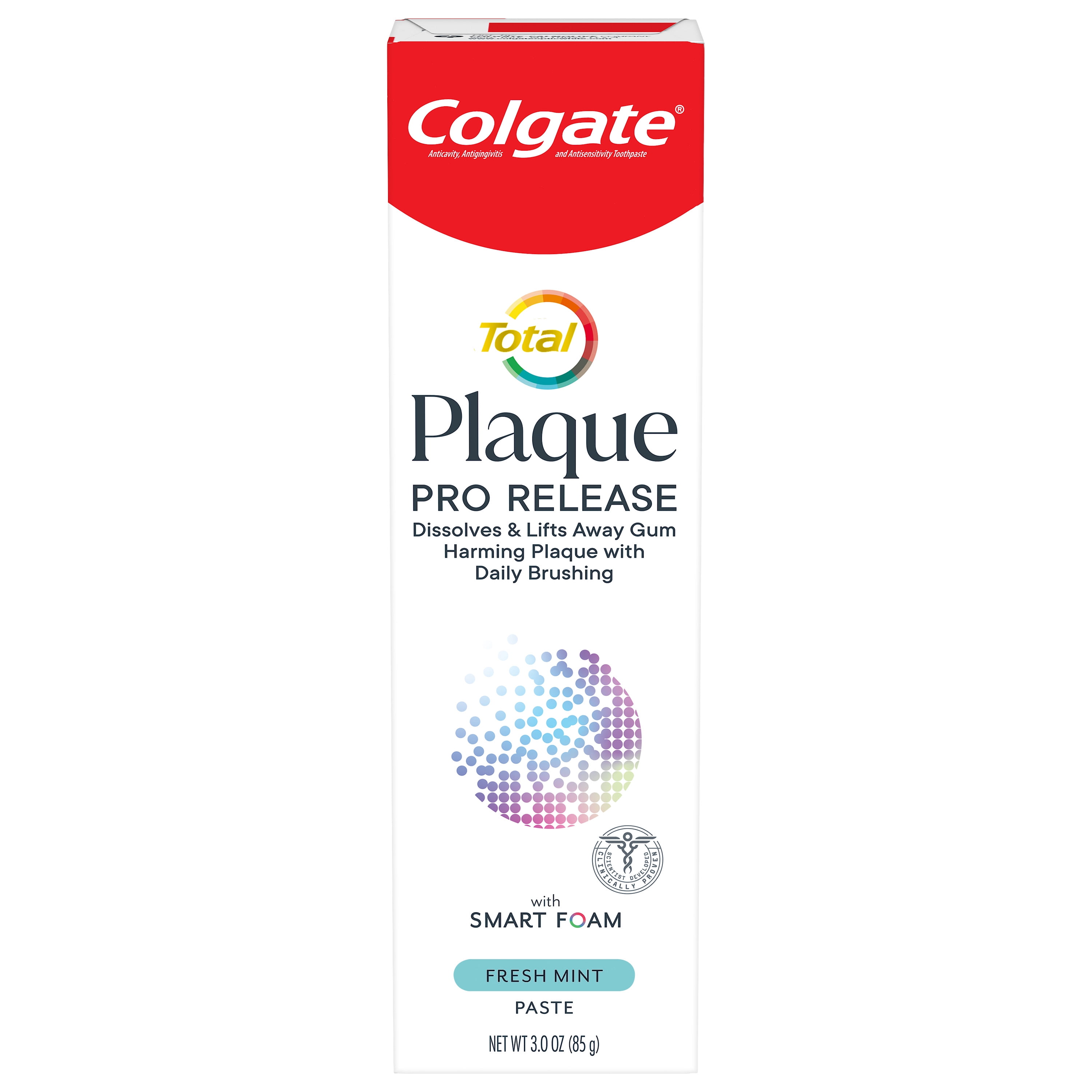 Colgate Total Plaque Pro Release Fresh Mint Toothpaste, 3 Oz Tube