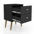 thumbnail image 4 of Manhattan Comfort Liberty Mid Century - Modern Nightstand 2.0 with 2 Full Extension Drawers in Rustic Brown and White, 4 of 10