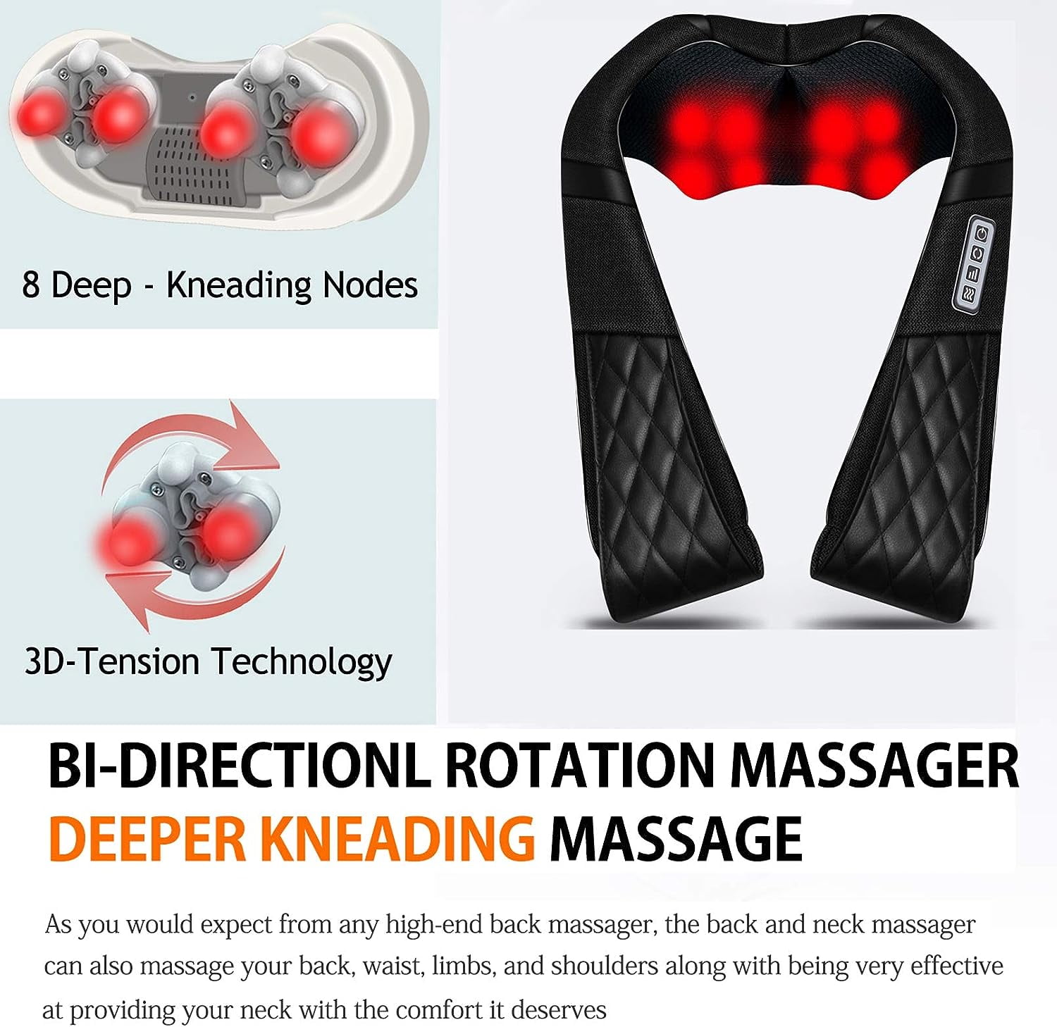 NIB Luvit Neck Massager Pain Relief Deep Tissue Massage Shiatsu Shoulder