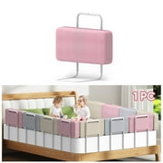 Kidsbuddy 23.6" Toddler Bed Rails Guard Foldable Portable Kids Bed Rail 5 Hole Height Adjustable Bed Rails for Toddlers, 1PC, Pink