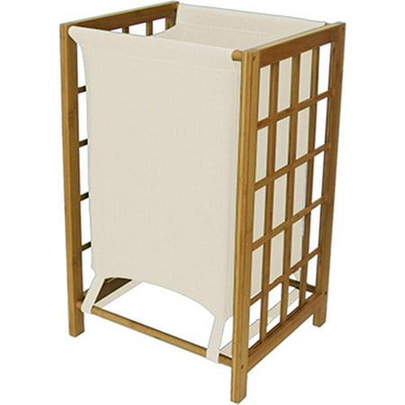 Bamboo Single Laundry Sorter, Caramel/Natural