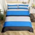 thumbnail image 2 of Manfei Blue Black Stripes 3 Pieces Duvet Cover Queen for Kids Teens Female Men,Geometric Stripes Lightweight Comforter Cover Queen,Minimalist Vintage Aesthetic Breathable Bedding Sets(No Comforter), 2 of 6