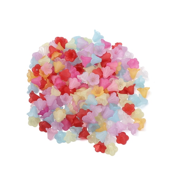 ColoMX 200 G Pétalos de acrílico esmerilado Material de montaje de bricolaje Pétalos de forma de flor de trompeta DIY Accesorios para el cabello hechos a mano Colores surtidos