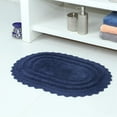 thumbnail image 7 of TreeWool, Cotton Bath Rugs with Crochet Border, Reversible Oval (17" x 24", Navy Blue, 2-Pack), 7 of 7