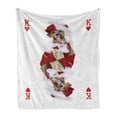 thumbnail image 1 of Dogs Playing Poker Soft Flannel Fleece Throw Blanket, Grumpy Funny Doggy Dressed in a Outfit Animalistic Gambling, Cozy Plush for Indoor and Outdoor Use, 70" x 90", Multicolor, by Ambesonne, 1 of 6