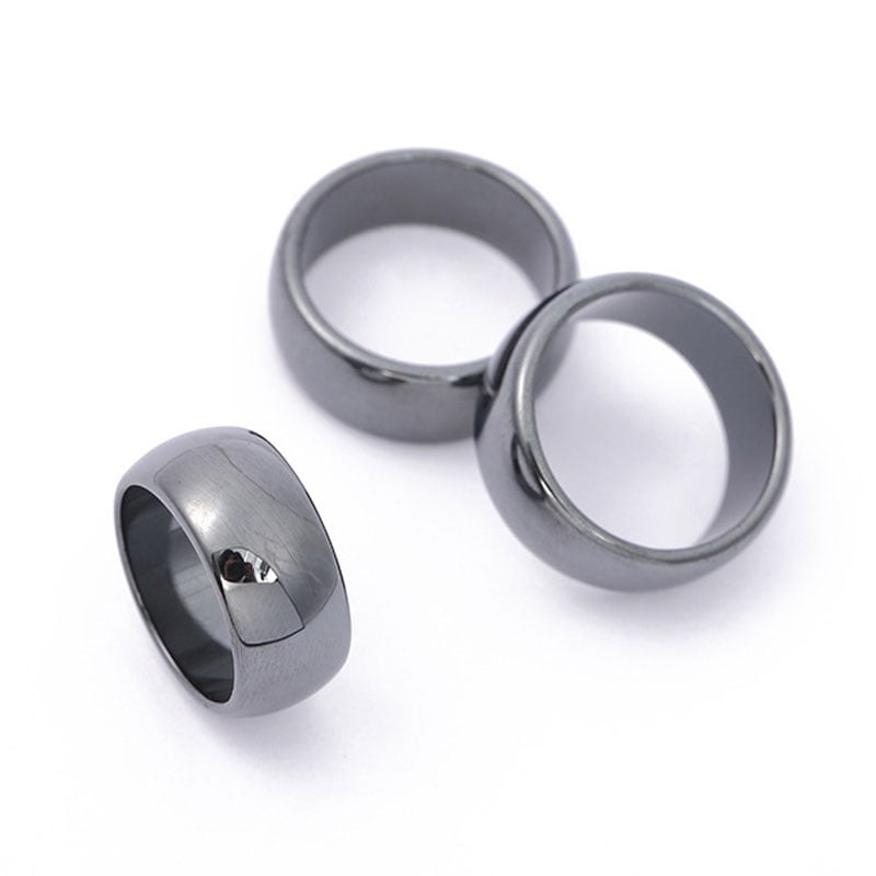 Bague Hématite Pierre Naturelle Arc Plat Bagues Couple Non