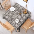 thumbnail image 2 of Black Geometric Diamond Striped Pattern Square Tablecloth,Waterproof Square Table Cover,Wipeable Spillproof Washable Table Cover for Home Kitchen Party Decor 42"X42"(107x107cm), 2 of 6